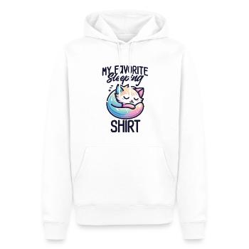 Chaton Sommeil Humour Cadeau Pyjama Flemme - Sweat à capuche Premium bio Homme - blanc - Devant - Nico (187cm)