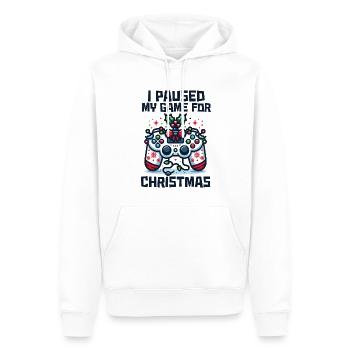 Game on Break for Christmas Gift Humor Geek - Men’s Premium Organic Hoodie - white - Front - Nico (187cm)