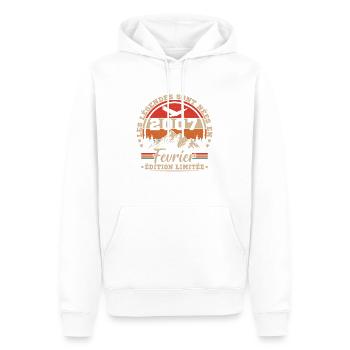 Février 2007 Vintage Anniversaire 2007 Cadeau - Sweat à capuche Premium bio Homme - blanc - Devant - Nico (187cm)