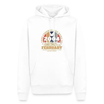Février 2004 Vintage Anniversaire 2004 Cadeau - Sweat à capuche Premium bio Homme - blanc - Devant - Nico (187cm)