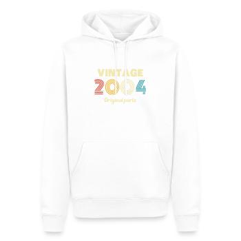 Jahrgang 2004 Retro 2004 Geburtstagsgeschenk - Männer Premium Bio Hoodie - Weiß - Vorne - Nico (187cm)