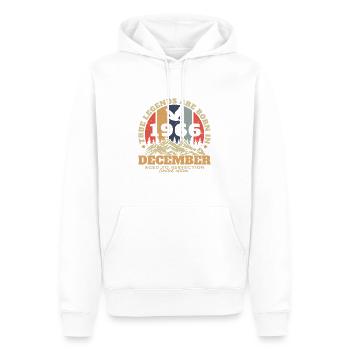 Décembre 1966 Vintage Anniversaire Rétro Cadeau - Sweat à capuche Premium bio Homme - blanc - Devant - Nico (187cm)
