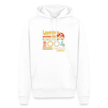 Septembre 2004 Rétro Vintage Cadeau d’anniversaire - Sweat à capuche Premium bio Homme - blanc - Devant - Nico (187cm)
