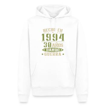 Hergestellt im Jahr 1994. Geschenk zum 30. Geburtstag - Männer Premium Bio Hoodie - Weiß - Vorne - Nico (187cm)