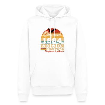 Cadeau d'anniversaire Vinatge 1984 - Sweat à capuche Premium bio Homme - blanc - Devant - Nico (187cm)