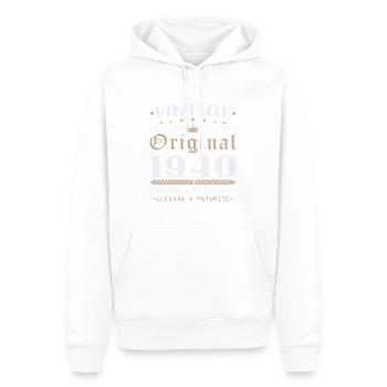 Cadeau d'anniversaire Vinatge 1940 - Sweat à capuche Premium bio Homme - blanc - Devant - Nico (187cm)
