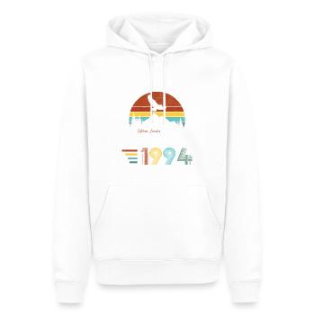 Décembre 1994 Vintage Retro Cadeau D’anniversaire - Sweat à capuche Premium bio Homme - blanc - Devant - Nico (187cm)