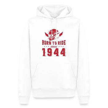 Né pour rouler depuis 1944 Cadeau de motard - Sweat à capuche Premium bio Homme - blanc - Devant - Nico (187cm)