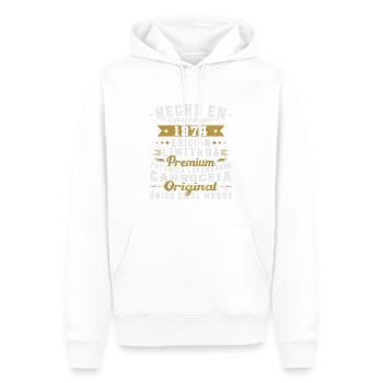Hergestellt im Jahr 1974 50 Jahre Geburtstagsgeschenk - Männer Premium Bio Hoodie - Weiß - Vorne - Nico (187cm)
