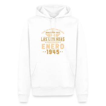 Janvier 1945 Vintage Cadeaux d’anniversaire - Sweat à capuche Premium bio Homme - blanc - Devant - Nico (187cm)