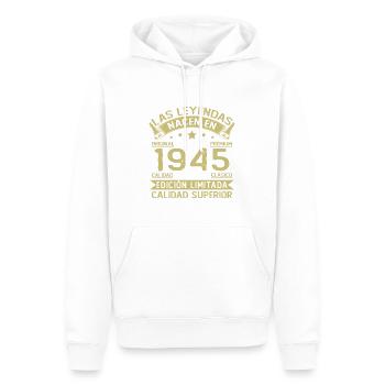 80 Jahre 1945 Vintage Retro Geburtstagsgeschenk - Männer Premium Bio Hoodie - Weiß - Vorne - Nico (187cm)