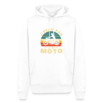 Je peux pas j ai Moto Humour cadeau - Sweat à capuche Premium bio Homme - blanc - Devant - Nico (187cm)