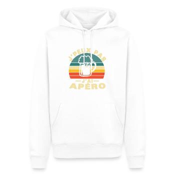 J'Peux Pas J'Ai Apéro Vintage Cadeau Humour - Sweat à capuche Premium bio Homme - blanc - Devant - Nico (187cm)