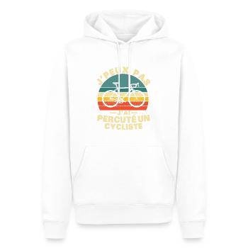 Ich kann nicht, ich fahre einen Radfahrer an - Männer Premium Bio Hoodie - Weiß - Vorne - Nico (187cm)