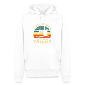 Ich kann kein Humor-Geschenk stricken - Männer Premium Bio Hoodie - Weiß - Vorne - Nico (187cm)