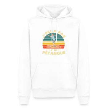 I Can't I Pétanque Humor Geschenk - Männer Premium Bio Hoodie - Weiß - Vorne - Nico (187cm)