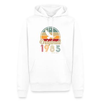Original 1985 Vintage Cadeau d’anniversaire - Sweat à capuche Premium bio Homme - blanc - Devant - Nico (187cm)