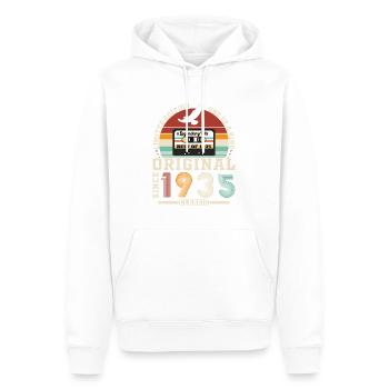 Original 1935 Vintage Retro Cadeau D’anniversaire - Sweat à capuche Premium bio Homme - blanc - Devant - Nico (187cm)