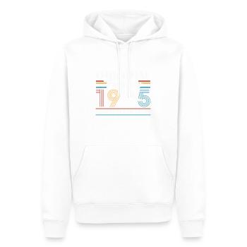 Février 1985 Vintage Anniversaire 1985 Cadeau - Sweat à capuche Premium bio Homme - blanc - Devant - Nico (187cm)