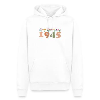 80 Années Vintage 1945 Anniversaire Femmes - Sweat à capuche Premium bio Homme - blanc - Devant - Nico (187cm)