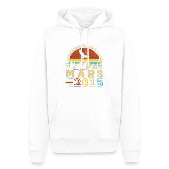 Mars 2015 Vintage Cadeau Anniversaire - Sweat à capuche Premium bio Homme - blanc - Devant - Nico (187cm)