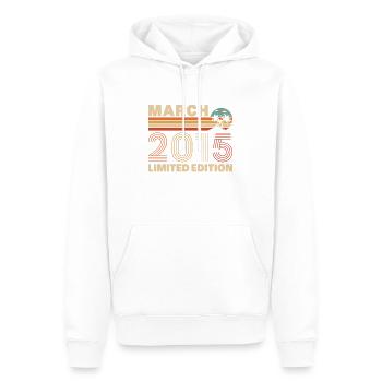 Mars 2015 Vintage Cadeau Anniversaire - Sweat à capuche Premium bio Homme - blanc - Devant - Nico (187cm)