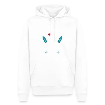 Homme Futur Papa 2025 Cadeau - Sweat à capuche Premium bio Homme - blanc - Devant - Nico (187cm)