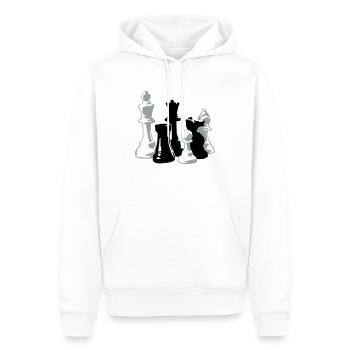échecs - Sweat à capuche Premium bio Homme - blanc - Devant - Nico (187cm)