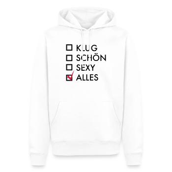 sexy - Männer Premium Bio Hoodie - Weiß - Vorne - Nico (187cm)