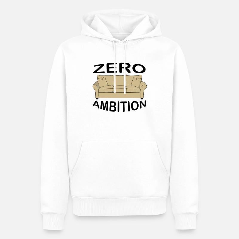 zero ambition - Sweat à capuche Premium bio Homme - blanc