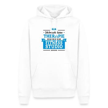 Nur ins Fitnessstudio - Männer Premium Bio Hoodie - Weiß - Vorne - Nico (187cm)