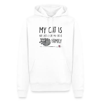 My Cat is Family - Men’s Premium Organic Hoodie - white - Front - Nico (187cm)