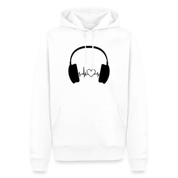 Casque d'écoute Beat et Heart - Sweat à capuche Premium bio Homme - blanc - Devant - Nico (187cm)