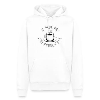 Je peux pas, j'ai pause-café - Sweat à capuche Premium bio Homme - blanc - Devant - Nico (187cm)
