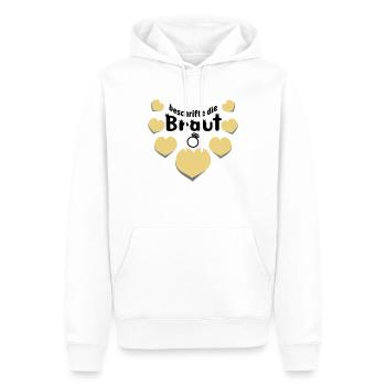 JGA lustiger Spruch Partyspiel beschrifte d. Braut - Männer Premium Bio Hoodie - Weiß - Vorne - Nico (187cm)