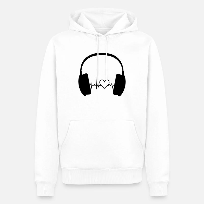 Casque - Sweat à capuche Premium bio Homme - blanc