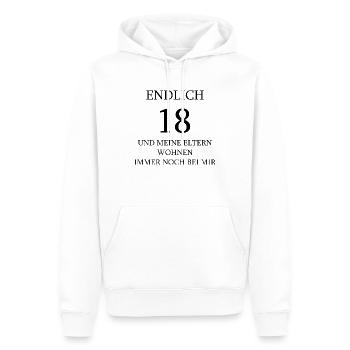 18. Geburtstag - Männer Premium Bio Hoodie - Weiß - Vorne - Nico (187cm)