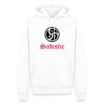 Sex__V015 - Männer Premium Bio Hoodie - Weiß - Vorne - Nico (187cm)