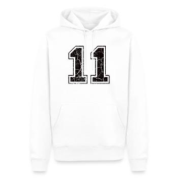 Paie 11 in Used Look - Sweat à capuche Premium bio Homme - blanc - Devant - Nico (187cm)