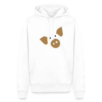 piggy_face_farm animaux - Sweat à capuche Premium bio Homme - blanc - Devant - Nico (187cm)