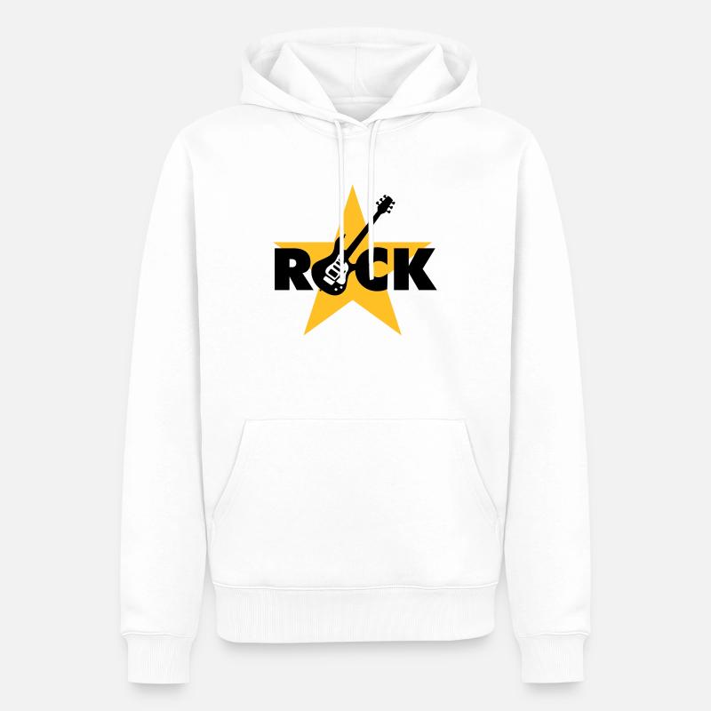 rock_star_042013_b_2c - Sweat à capuche Premium bio Homme - blanc
