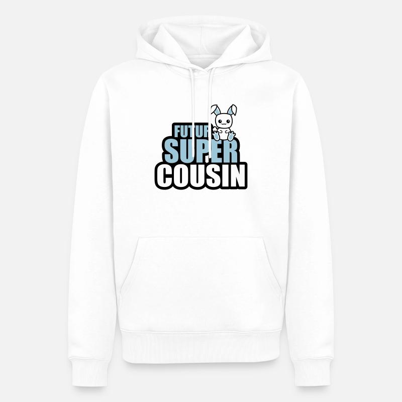 futur super cousin - Sweat à capuche Premium bio Homme - blanc