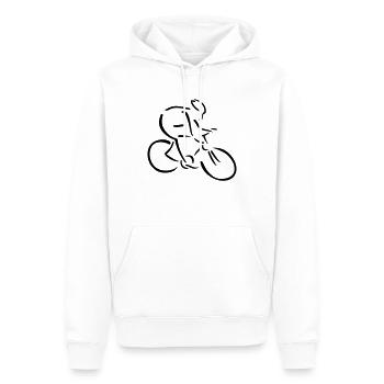 Bicyclette - Sweat à capuche Premium bio Homme - blanc - Devant - Nico (187cm)