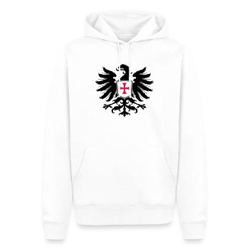 Adler Templer Kreuz - Sweat à capuche Premium bio Homme - blanc - Devant - Nico (187cm)