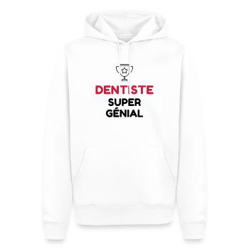 dentiste / dent / médecin / médecine - Sweat à capuche Premium bio Homme - blanc - Devant - Nico (187cm)