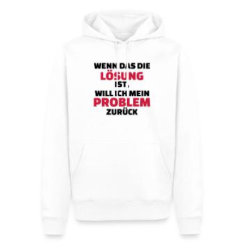 Lösung - Männer Premium Bio Hoodie - Weiß - Vorne - Nico (187cm)