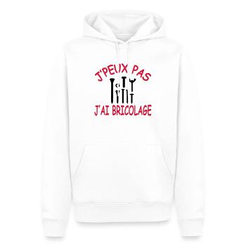 J'peux pas j'ai bricolage - Sweat à capuche Premium bio Homme - blanc - Devant - Nico (187cm)