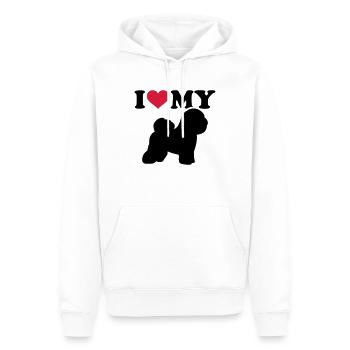 Bichon Frise - Sweat à capuche Premium bio Homme - blanc - Devant - Nico (187cm)