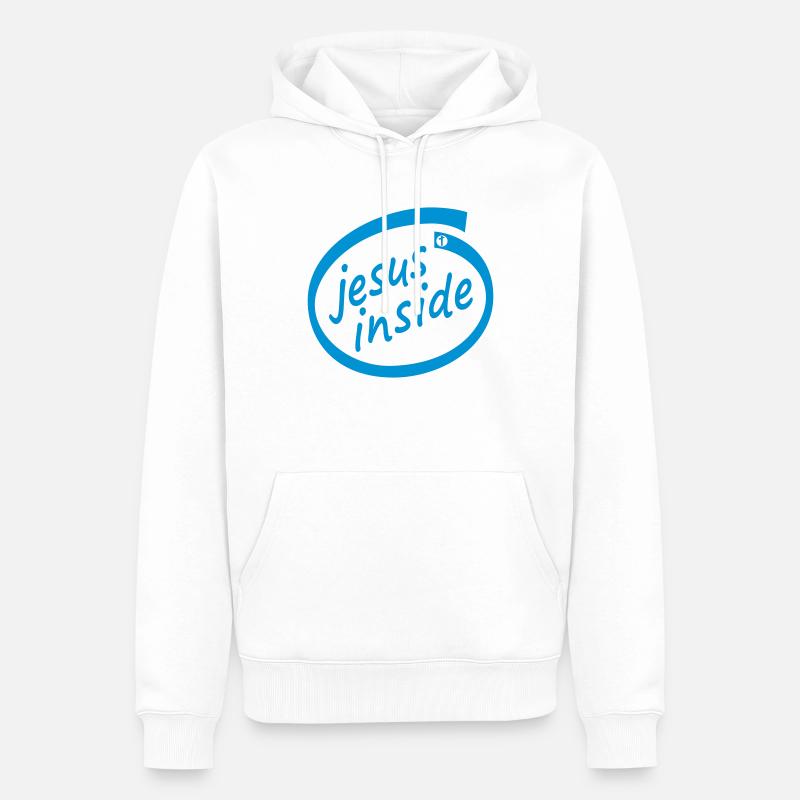 jesus inside - Nerd - Jesus4m3 - Männer Premium Bio Hoodie - Weiß