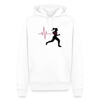 Läuferin mit Herz - Männer Premium Bio Hoodie - Weiß - Vorne - Nico (187cm)